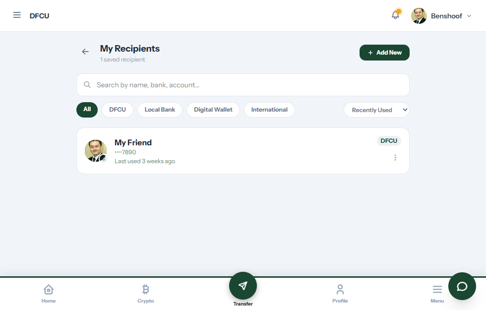 Novarion beneficiaries screen